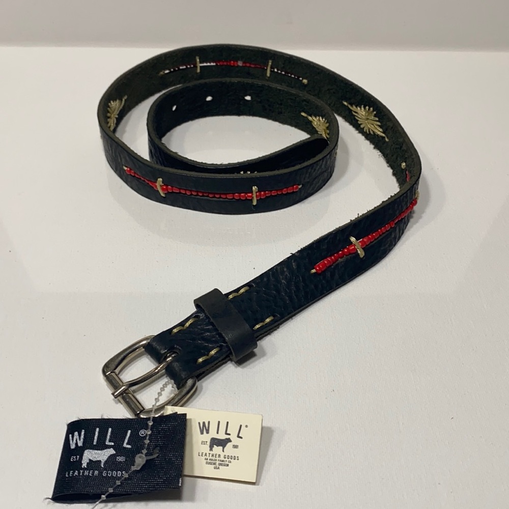 WILL leather goods black & red belt